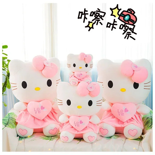 Hello Kitty Plush Stuffed Toys 25-55cm Cute Anime Cartoon Soft Pillow Doll For Children Birthday Xmas Gifts