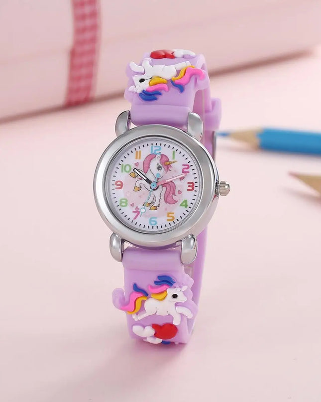 New Fashion Colorful Cartoon Unicorn Student and Children's Watch Quartz Watch Electronic Watch