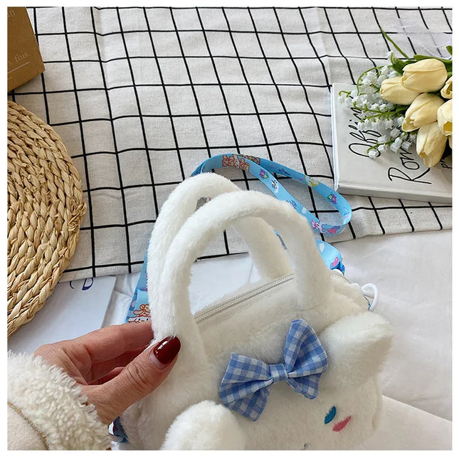 Sanrio Plush Bag Kawaii Kuromi Cinnamoroll Melody Cartoon Anime Handbag Crossbody Cosmetic Travel Storage Bags Women Girls Gifts