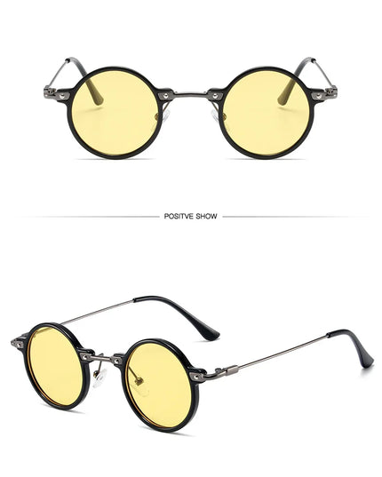 Round Sunglasses For Men Women Retro  Steampunk Sun Glasses Male Female Brand Designer Metal Frame Eyewear Shades Oculos De Sol