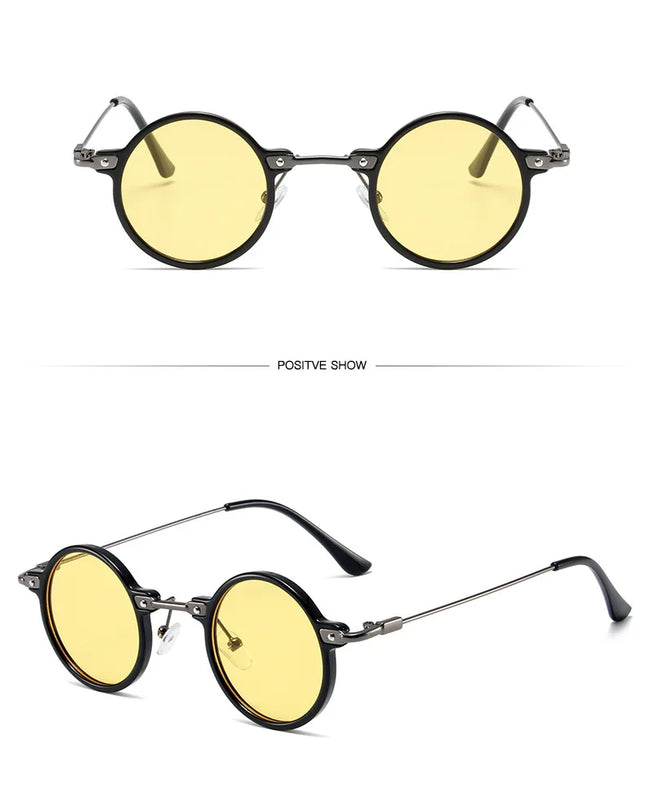 Round Sunglasses For Men Women Retro  Steampunk Sun Glasses Male Female Brand Designer Metal Frame Eyewear Shades Oculos De Sol