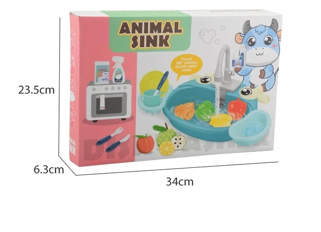 Toy Kitchen Set for Toddlers with Electric Circulating Water, Dishwasher Sink, Imaginative Pretend Play for Kids Boys Girls Ages