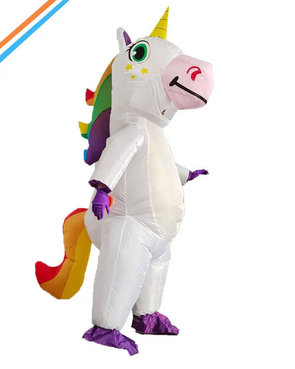 Cute Unicorn Inflatable Costume Suits Dress Mascot Christmas Party Cosplay Costumes for Man Woman Adult Boys Girls