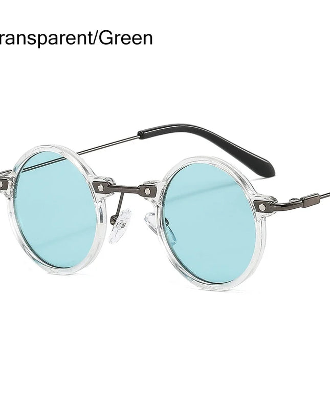 2022 Small Round Sunglasses Men Women Retro Punk Ocean Color Sun Glasses Gradient Clear Lens Eyewear Vintage Driving Glasses
