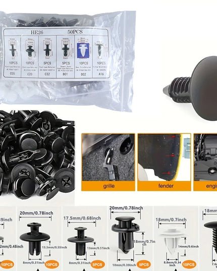Auto Fastener Clip Mixed Car Body Push Retainer Pin Rivet Bumper Door Trim Panel Fastener Kit Car Clips Box or Bag packaging