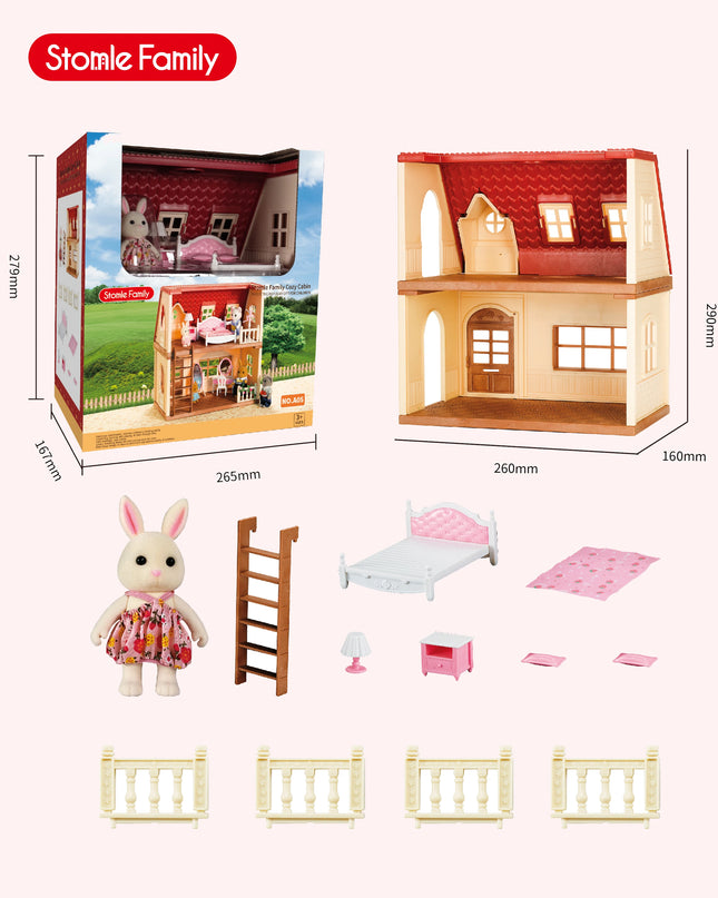 2025 New simulation furniture toys gift simulation room forest family small west house rabbit animal model home play toys