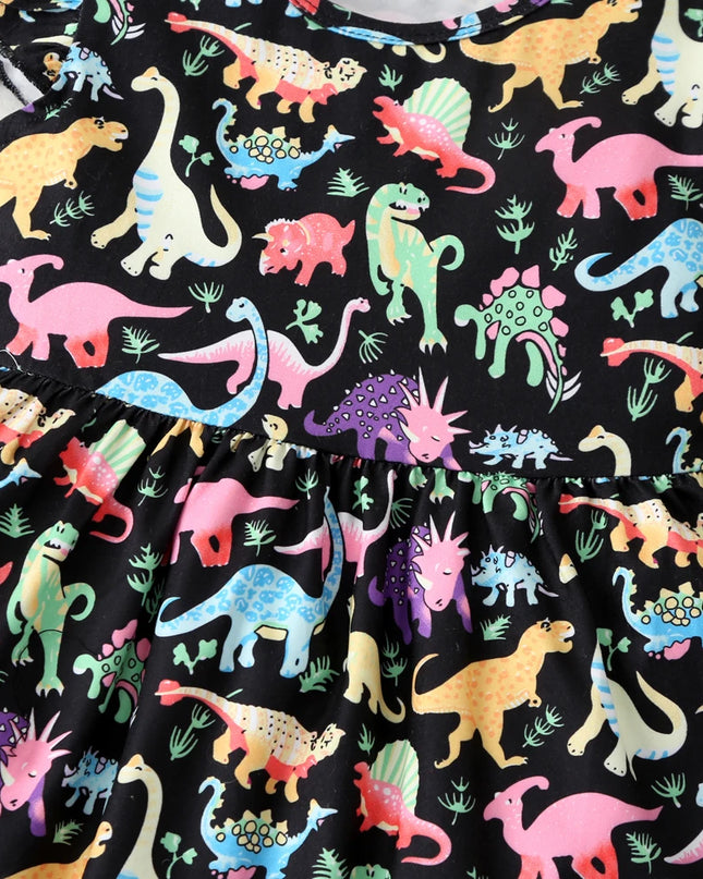 New Baby Girl Clothes Dress Casual Color Unicorn Dinosaur Lovely Korean Summer Cotton Clothing Children Kids Baby Girl Dresses