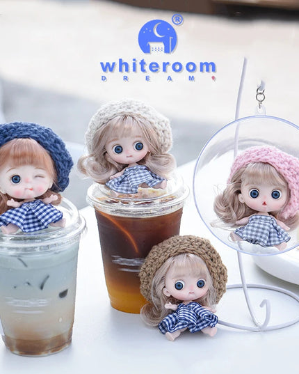 Small Dolls Mini Toys For Girls Gift Present House Accessories DIY Doll Furniture Set Bathroom Kitchen Living Room Bakery