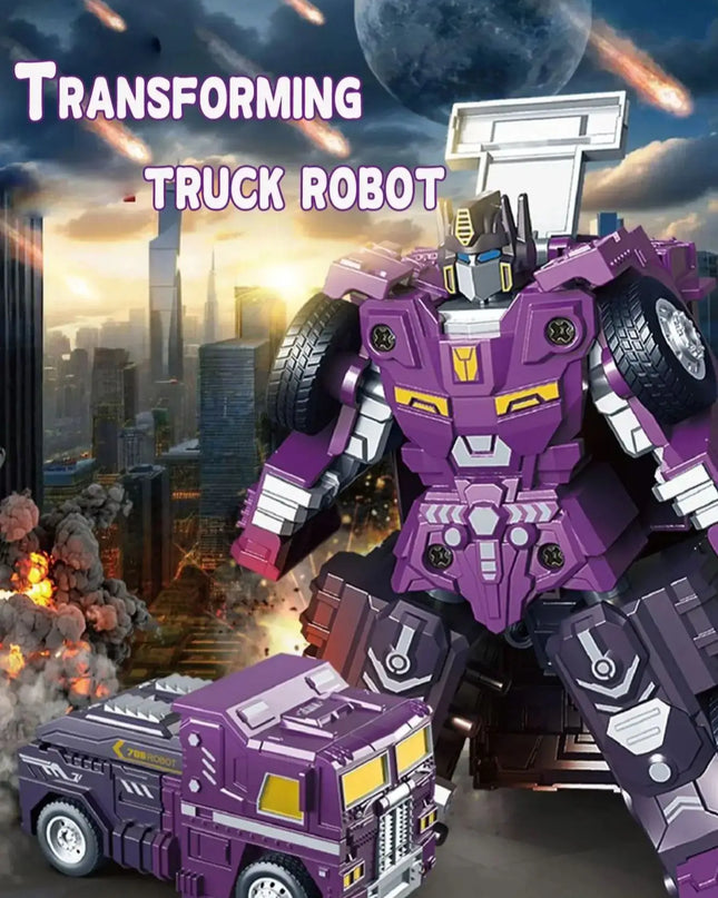 Children's transformable car toys, baby truck, mecha, robot, Police officer model, educational boy,Children's transformable toys