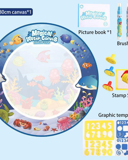 80x80CM Magic Water Drawing Mat Coloring Doodle Mat Montessori Painting Board Painting Pad Magic Pens Kids Educational Toy Gifts