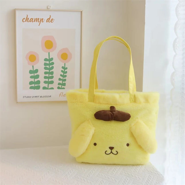 My Melody Kuromi Shoulder Bag Kawaii Japanese Style Plush Bag Pochacco Cinnamoroll HandBag Tote Package For Girl Student Gifts