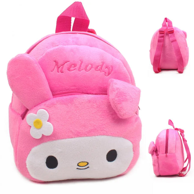 Sanrio Hello Kitty Plush Backpack Cute Cartoon Kawaii School Bag for Kids Girls Baby Kindergarten Shoulder Bag Cute Fashion Gift
