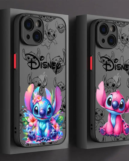 Shockproof Case For Apple iPhone 11 13 15 14 16 Pro Max 12 Mini 7 8 Plus XR X XS Matte Funda Phone Cover Cute Cartoon Stitch