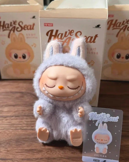 Genuine THE MONSTERS LABUBU Sitting Party Series Vinyl Plush Blind Box Figurine Surprise Hanging Birthday Gift From POP Mart