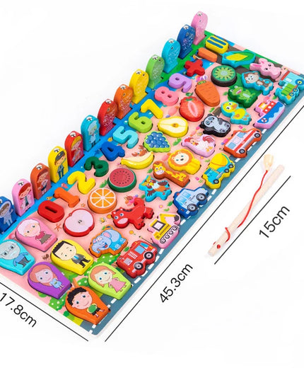 Montessori Educational Wooden Toys Preschool Children Fire Truck Busy Board Math Fishing Games Early Toys For Kids Xmas Gifts