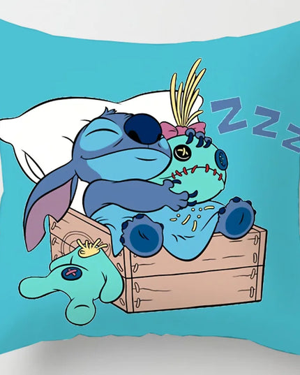 Anime Figure Disney Stitch Double Sided Print Pillowcase Kawaii Stitch Pillow Pillowcase Children Room Interior Decoration Gifts