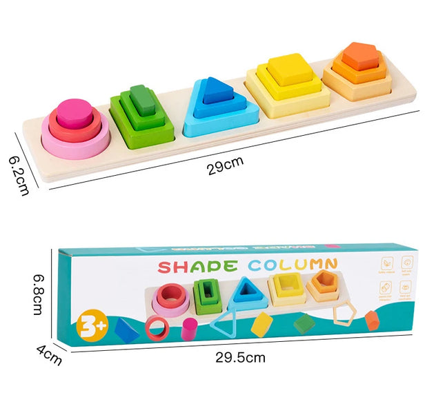 Montessori  Wooden Color Shape Cognitive Classification Matching Puzzle Children's Magnetic Fishing Learning Educational Toys