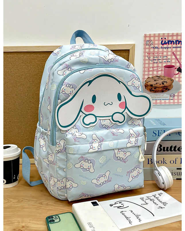 Sanrio Backpack For Kids Cartoon Hello Kitty Kuromi Bookbag Student Teenager Girl Boy Nylon Shoulders Bag Schoolbag Kawaii Bags