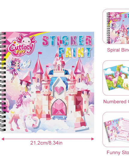 Montessori Sticker Book By Number For Kids Ages 3-8, Educational Busy Puzzle Book With Story, Creative Toys For Toddlers Gift