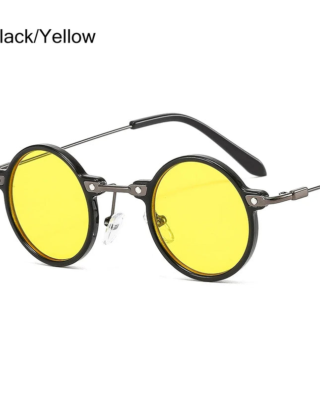 2022 Small Round Sunglasses Men Women Retro Punk Ocean Color Sun Glasses Gradient Clear Lens Eyewear Vintage Driving Glasses