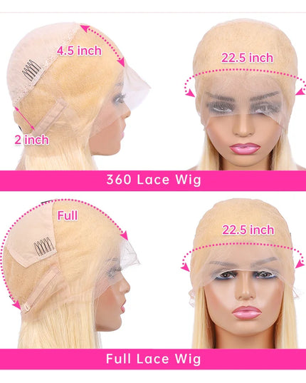 613 Blonde 360 Full Lace Wig Human Hair Pre Plucked Hd 13x4 13x6 Lace Front Wig Blonde Brazilian Straight Frontal Wigs For Women