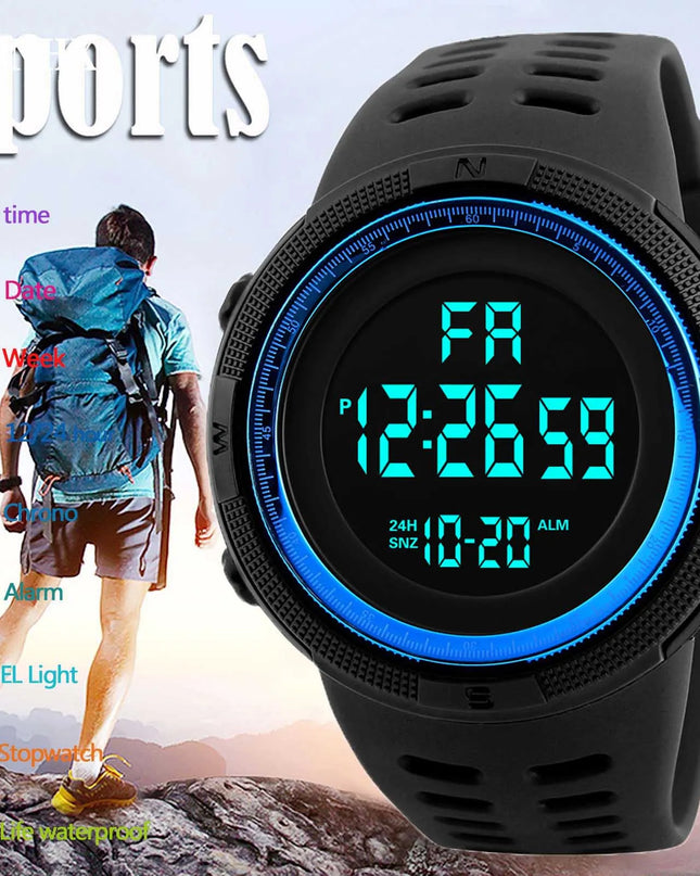Electronic Watch For Mens Military Sports Watches Luminous Multifunction LED Digital Wristwatch for man kids Boy Student Teen
