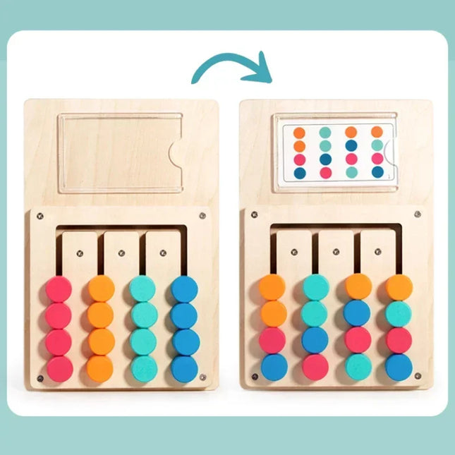 Montessori Wooden Color Shape Matching Cognition Learning Game Board Toys Early Education Children Brain Logic Thinking Develop