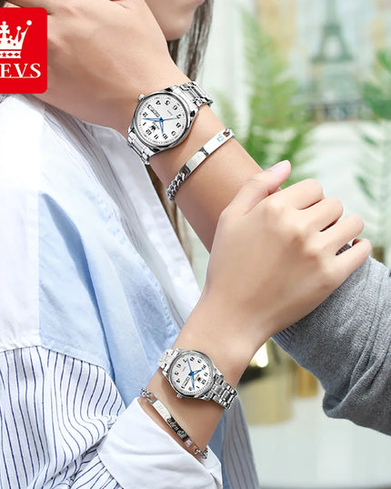OLEVS 5567 Couple Watches Waterproof Luminous Wristwatch for Lover Date Men‘s and Women's Wristwatch Simple Fashion