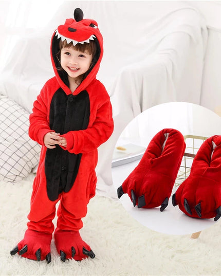 Dinosaur  Anime Cosplay Costumes Boys Girls Jumpsuit Adults Hooded Pajamas Kids Kigurumi Unicorn Cartoon Onesies For Christmas