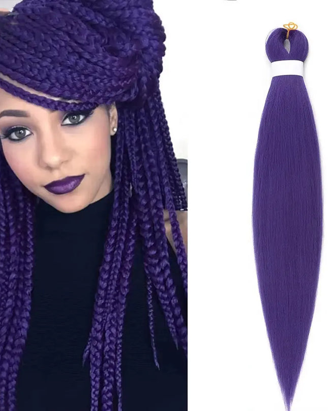 Purple Ombre Easy Hair Braids Synthetic Crochet Braiding Hair Pre Stretch Yaki Colored Jumbo Braids Hair Extensions For Women