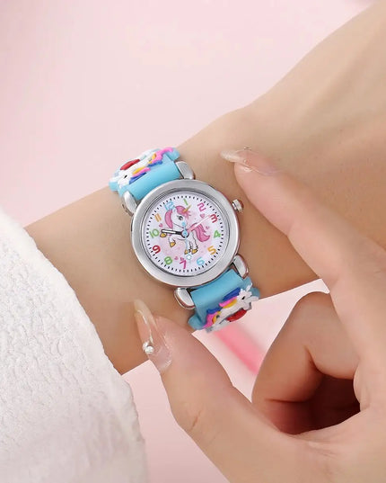 New Fashion Colorful Cartoon Unicorn Student and Children's Watch Quartz Watch Electronic Watch