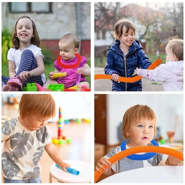 5/10 Pcs Pop Tubes Sensory Fidget Tubes with Autism Classroom Prizes Gifts Fidget Toy Sensory Learning Tubes for Anxiety