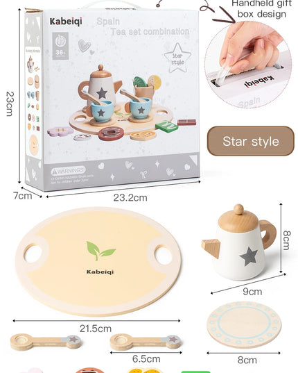 Children's simulation wooden toys, tea set sets, pretend games, baby educational toys, birthday and holiday gifts
