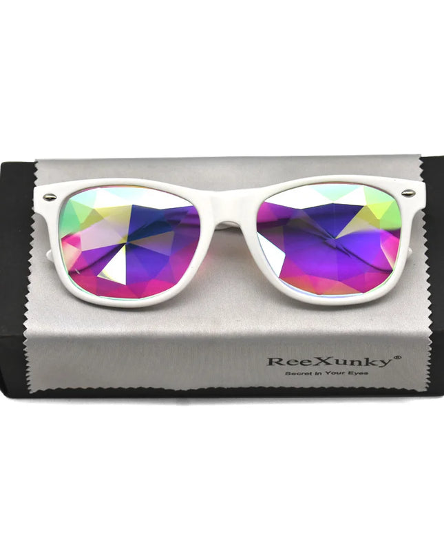 Classic Square Party Sunglasses Women Men Fashion EDM Light Diffraction Futuristic Rave Festival Sun Glasses Psychedelic Prism
