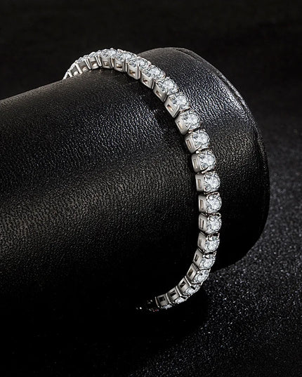 Lihong S925 Sterling Silver Bracelet Zirconia Tennis Ball Women Fashion Simple Engagement Wedding Charm Jewelry 4mm 16-20cm