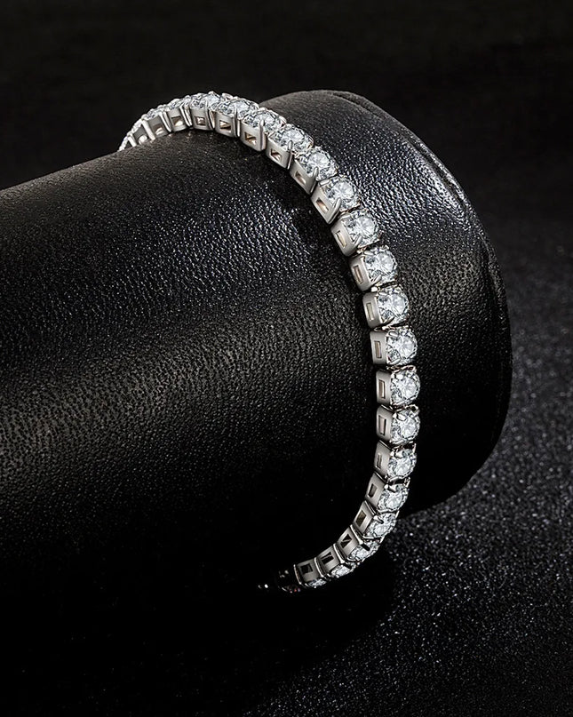 Lihong S925 Sterling Silver Bracelet Zirconia Tennis Ball Women Fashion Simple Engagement Wedding Charm Jewelry 4mm 16-20cm
