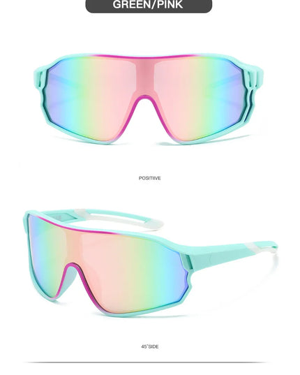 Outdoor cycling sunglasses bicycle windproof sunglasses dazzle color lens sunshade sports sunglasses