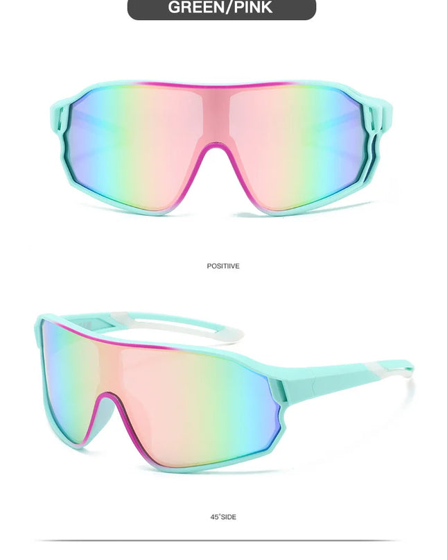 Outdoor cycling sunglasses bicycle windproof sunglasses dazzle color lens sunshade sports sunglasses