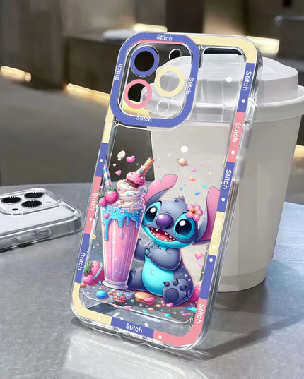 Stitch Artistic Transparent Phone Case For IPhone 17 Air 16 14 12 11 Pro Max 15 Plus 13 Mini 16E Fashion TPU Silicone Soft Cover
