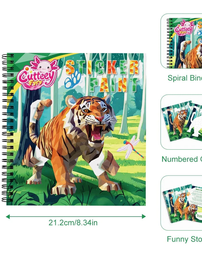 Montessori Sticker Book By Number For Kids Ages 3-8, Educational Busy Puzzle Book With Story, Creative Toys For Toddlers Gift