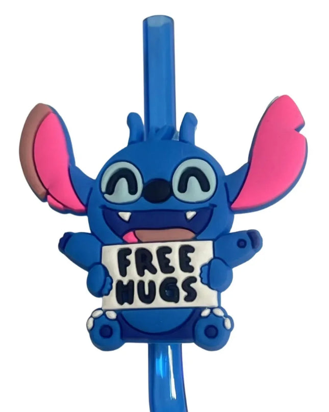 Cartoon Stitch Series Curved Straw Ice Cream Straw Soft Rubber Environmentally Friend Material Food Grade Artistic Design Straw