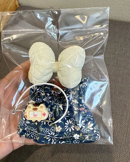 For 17cm Labubu Doll Luxry Brand design Diy Accessories Dress Sweater Overalls T-shirt Hat Set For Labubu Trendy Clothing Gift