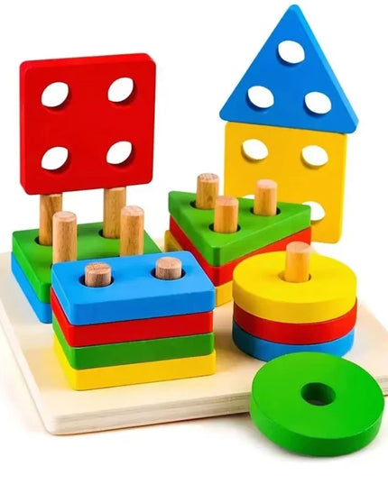 Montessori Wooden Games Baby Toys Puzzle Geometry Educational Games Kids Development Early Learning Toys For Children 1 Year 2
