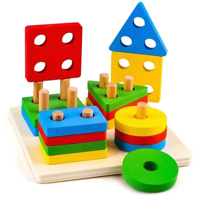 Montessori Wooden Games Baby Toys Puzzle Geometry Educational Games Kids Development Early Learning Toys For Children 1 Year 2