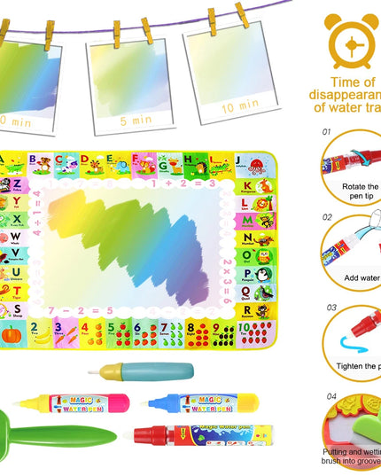 Magic Water Drawing Mat Coloring Doodle Mat with Magic Pens Educational Toys  Painting Board Montessori Toys for Kids Gifts