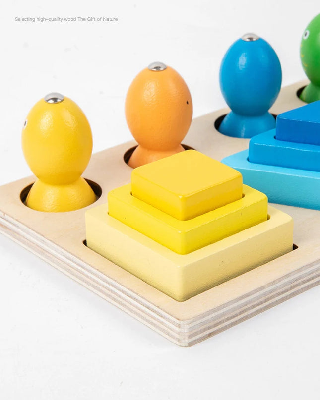 Montessori  Wooden Color Shape Cognitive Classification Matching Puzzle Children's Magnetic Fishing Learning Educational Toys