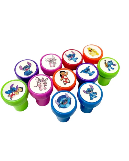 12PCS Cartoon Lilo & Stitch Seal Gift Stitch Cartoon Pattern Seal Kindergarten Rewards Stamps Christmas Gift