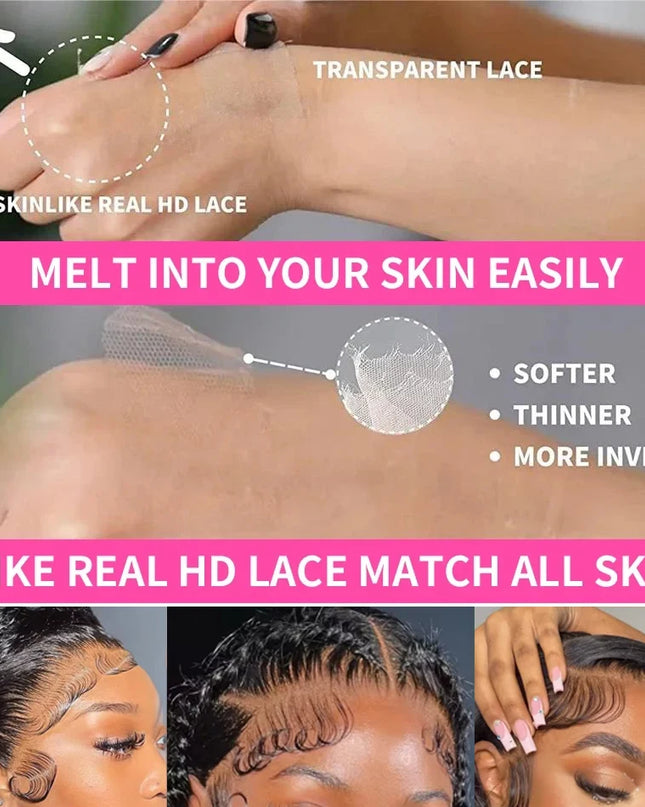 13x4 HD Lace Frontal Wig Deep Wave Frontal Wig 100% Brazilian Curly Human Hair Wigs 4x4 Transparent Lace Front Wig Pre Plucked