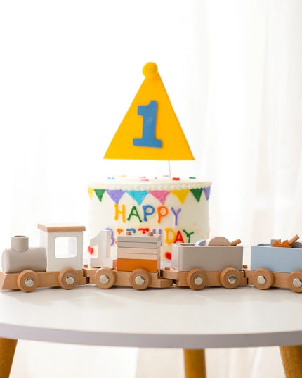 Montessori Toys Wooden Train Birthday Toy Baby Educational Toys Wooden Trolley Baby Learning Toys Number Of Wood Baby Toys Gifts