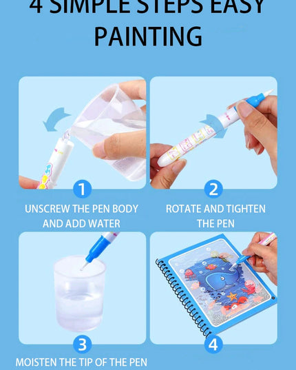 Magical Book Water Drawing Montessori Toys Reusable Coloring Book Magic Water Drawing Book Sensory Early Education for Children